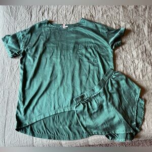 Lunya Washable Silk Tee Short Set - shirt and shorts